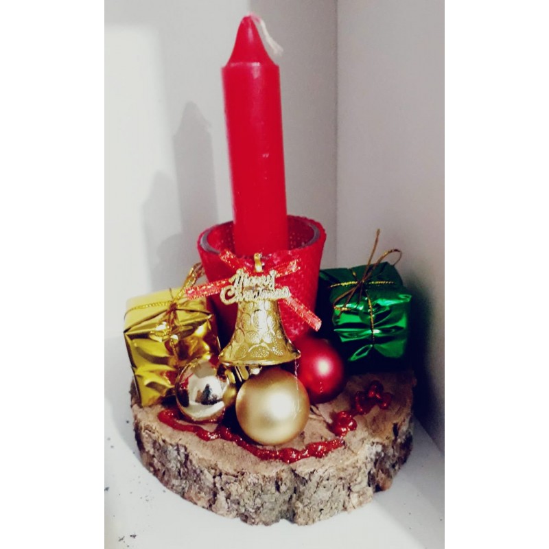 Candle de Navidad con decorativos.